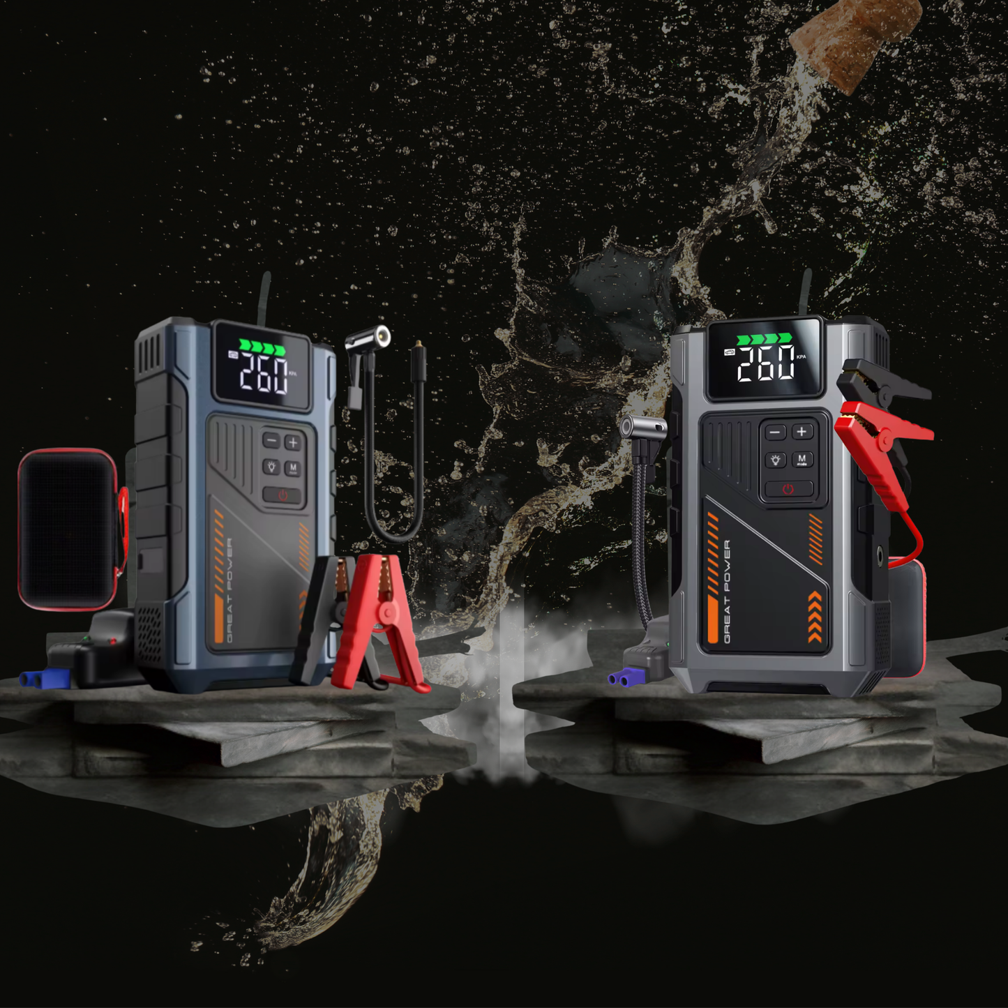 “4-in-1 Portable Jump Starter - Start Dead Cars in Seconds”