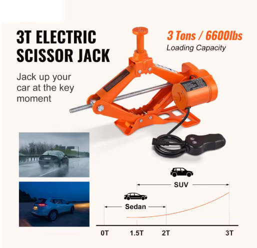 Electric Car Jack – Automatic 12V Hydraulic Tire Lifter with Remote Control