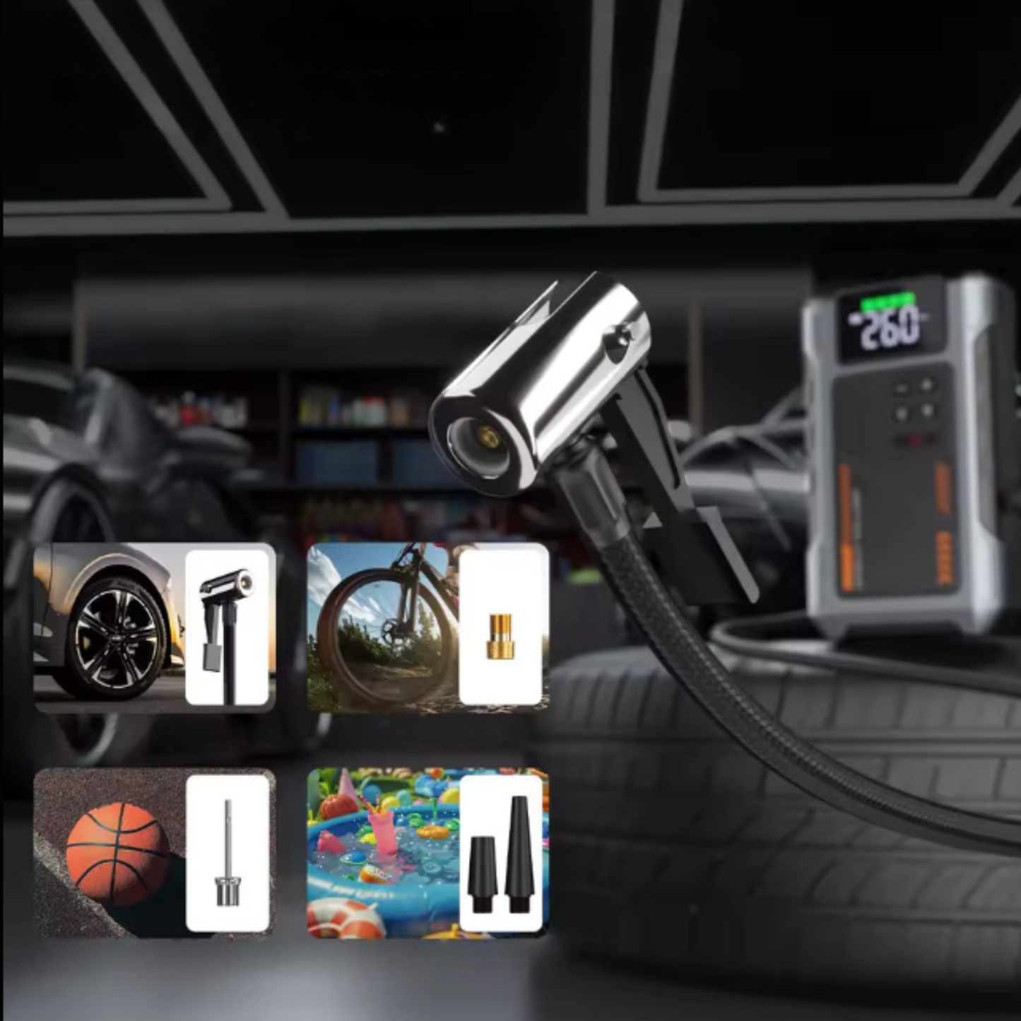 “4-in-1 Portable Jump Starter - Start Dead Cars in Seconds”