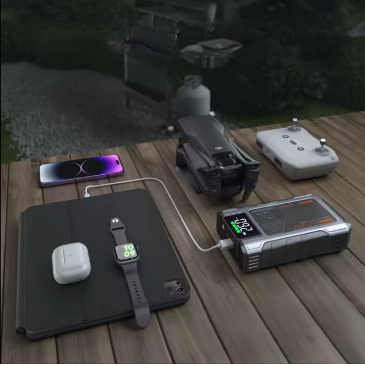 “4-in-1 Portable Jump Starter - Start Dead Cars in Seconds”