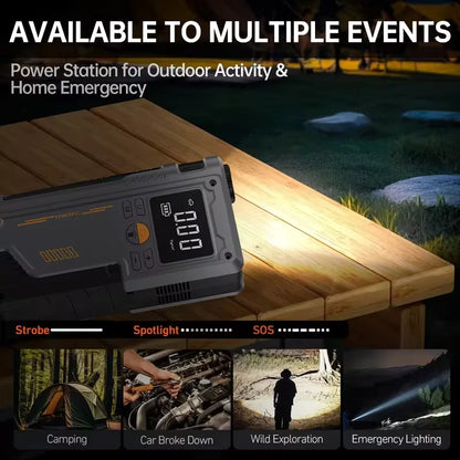 PJStarters - Portable Jump Starter -  (4-in-1) 12V - 20000mAh