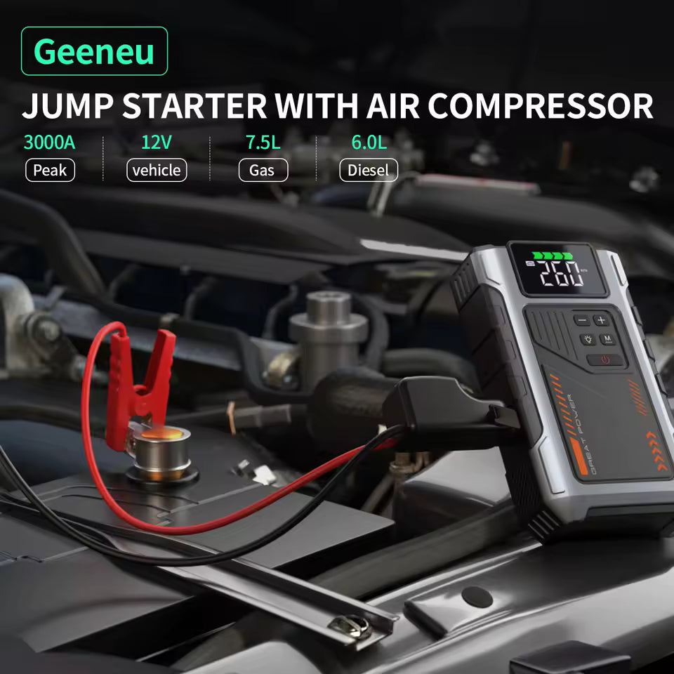 PJStarter - Portable Jump Starter - (4-in-1) 12V
